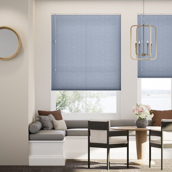 採光リネンハニカム モダンブルー ハニカムシェード