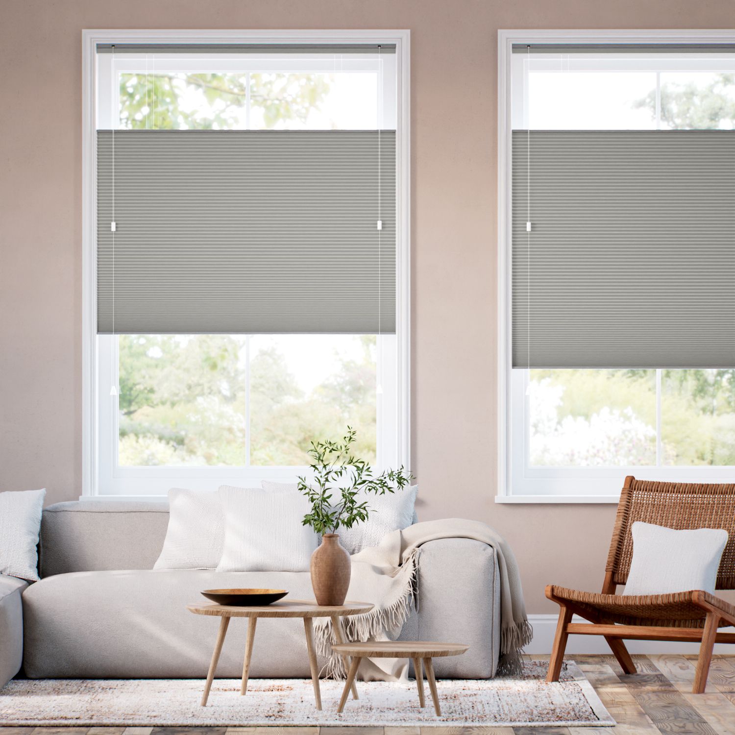 遮光トップダウンハニカム　グラファイト シェード