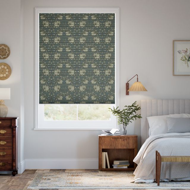 電動 遮光ハニカム ウィリアムモリス ピンパーネル セージ シェード