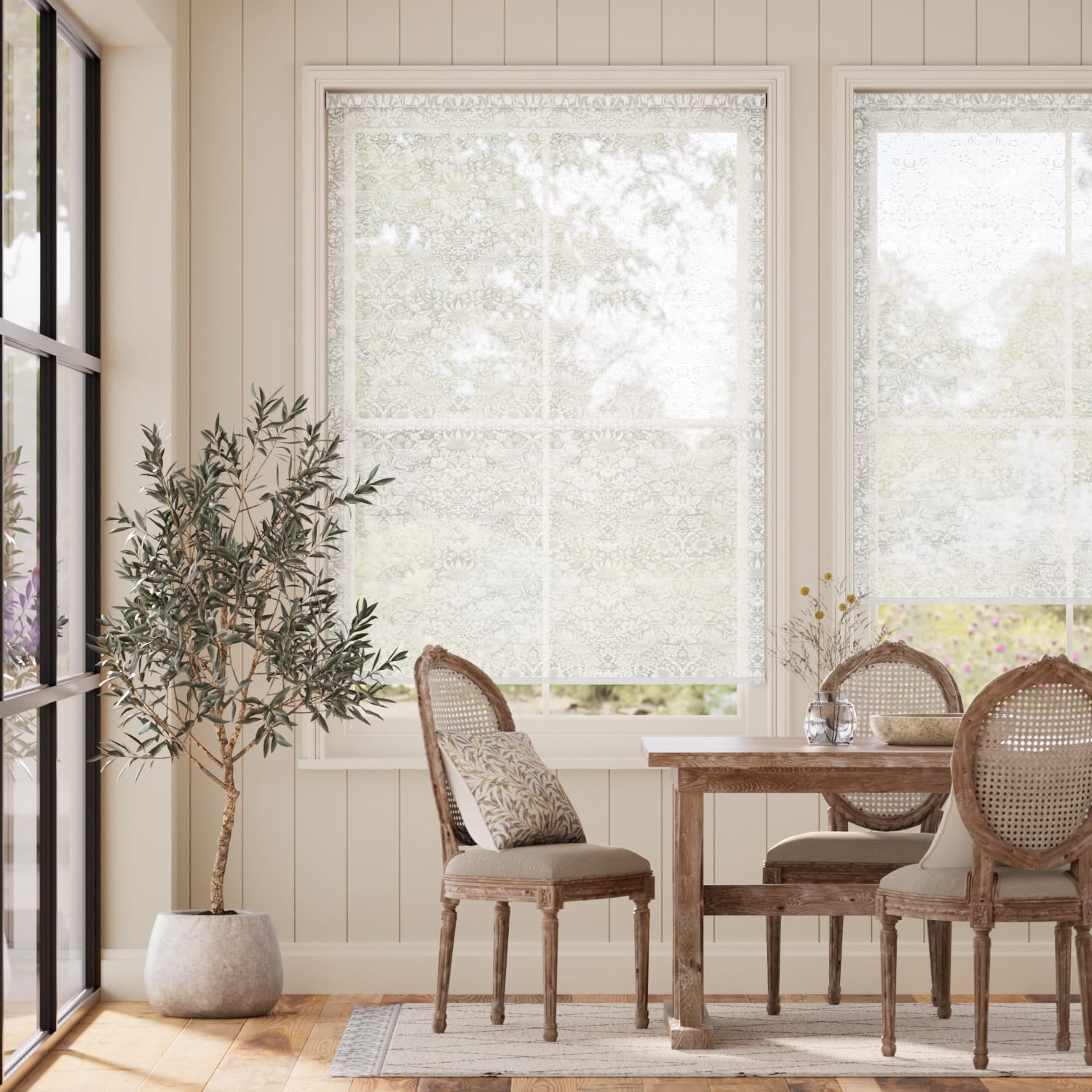 電動 ウィリアムモリス いちご泥棒 ムーンライト ボイル ロールスクリーン