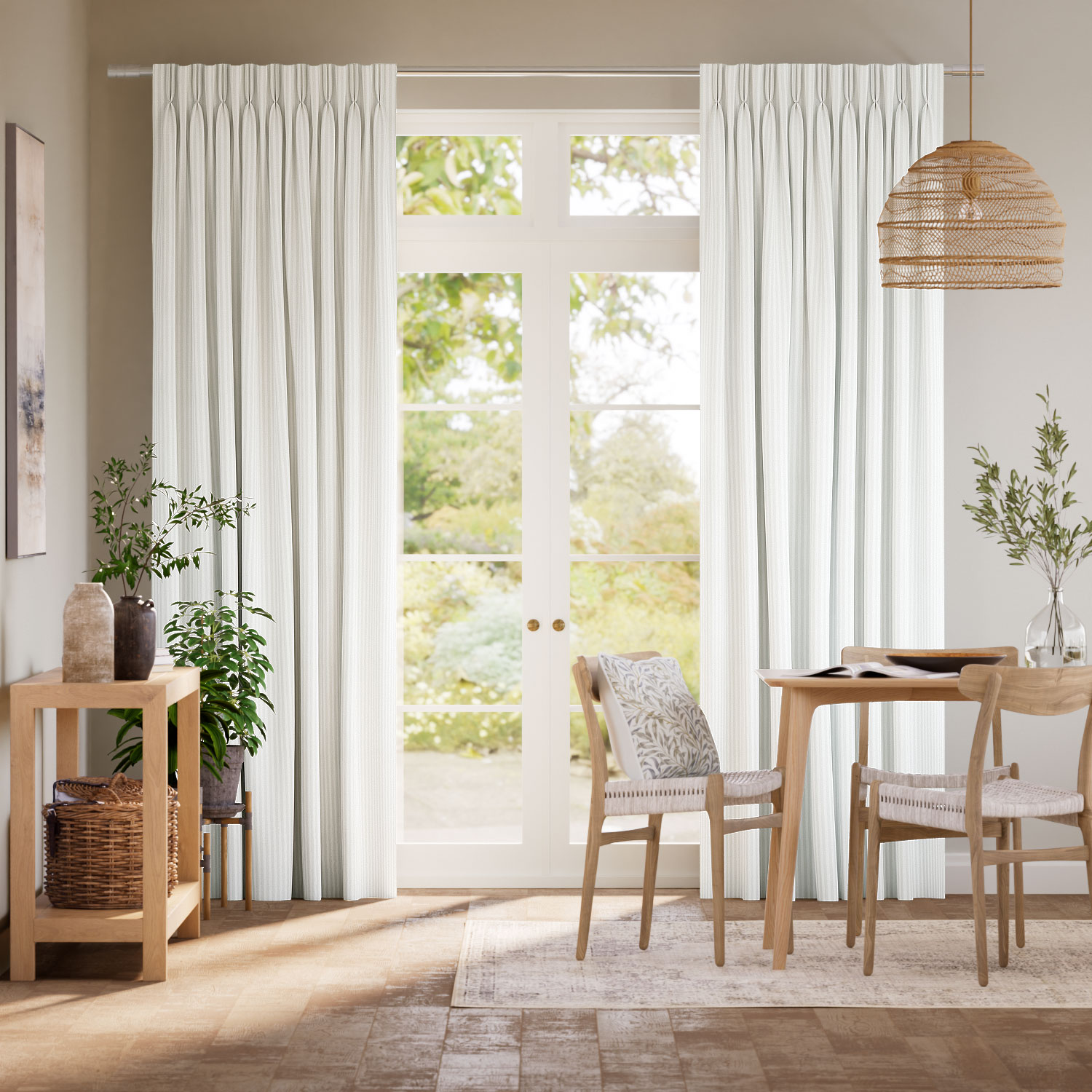 エラストライプ　ムーンストーン カーテン