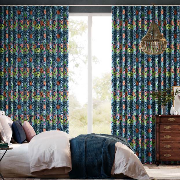 エルム・ハウス ナイトタイム・ブルー カーテン サムネイル写真