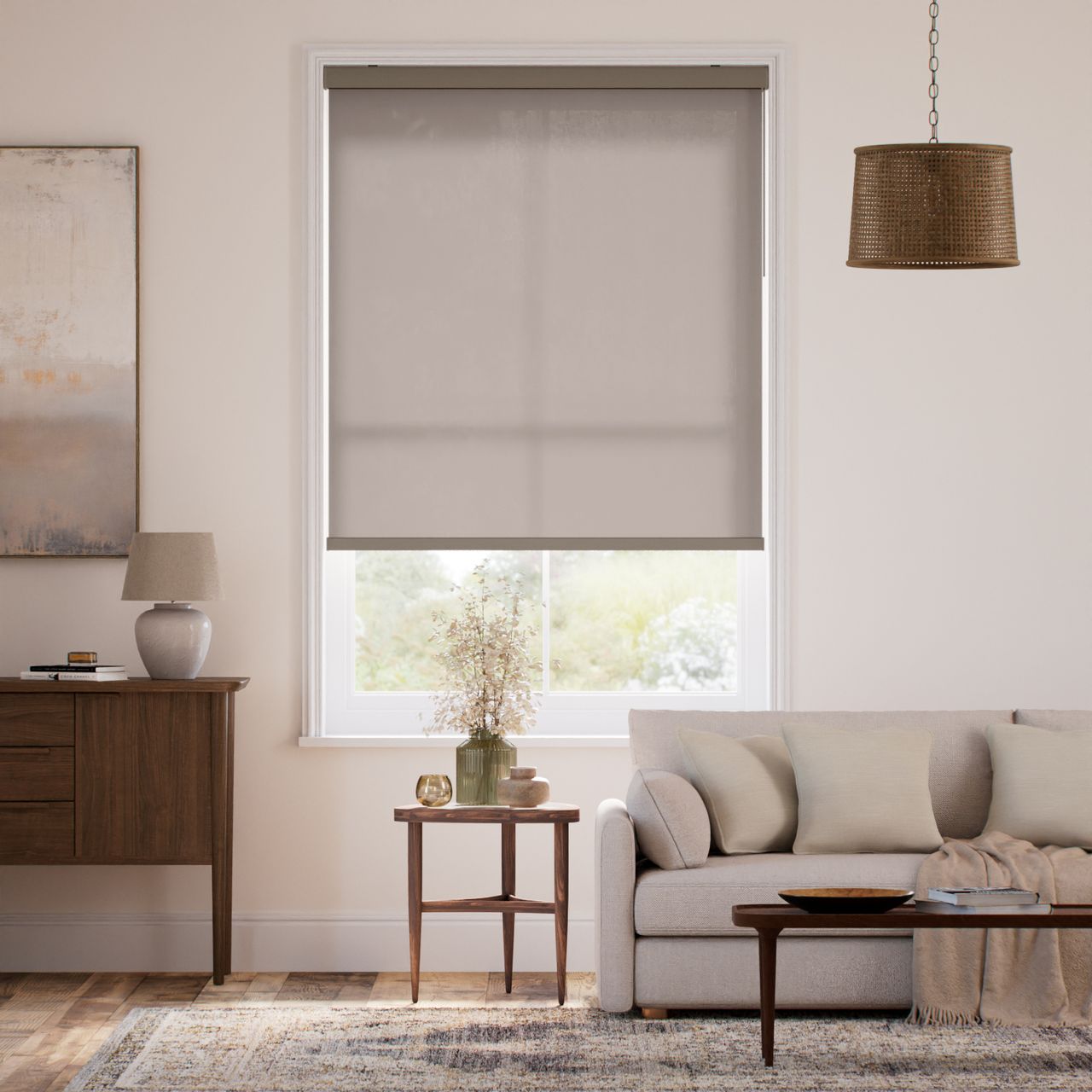 防炎 非遮光 ブラウン ロールスクリーン