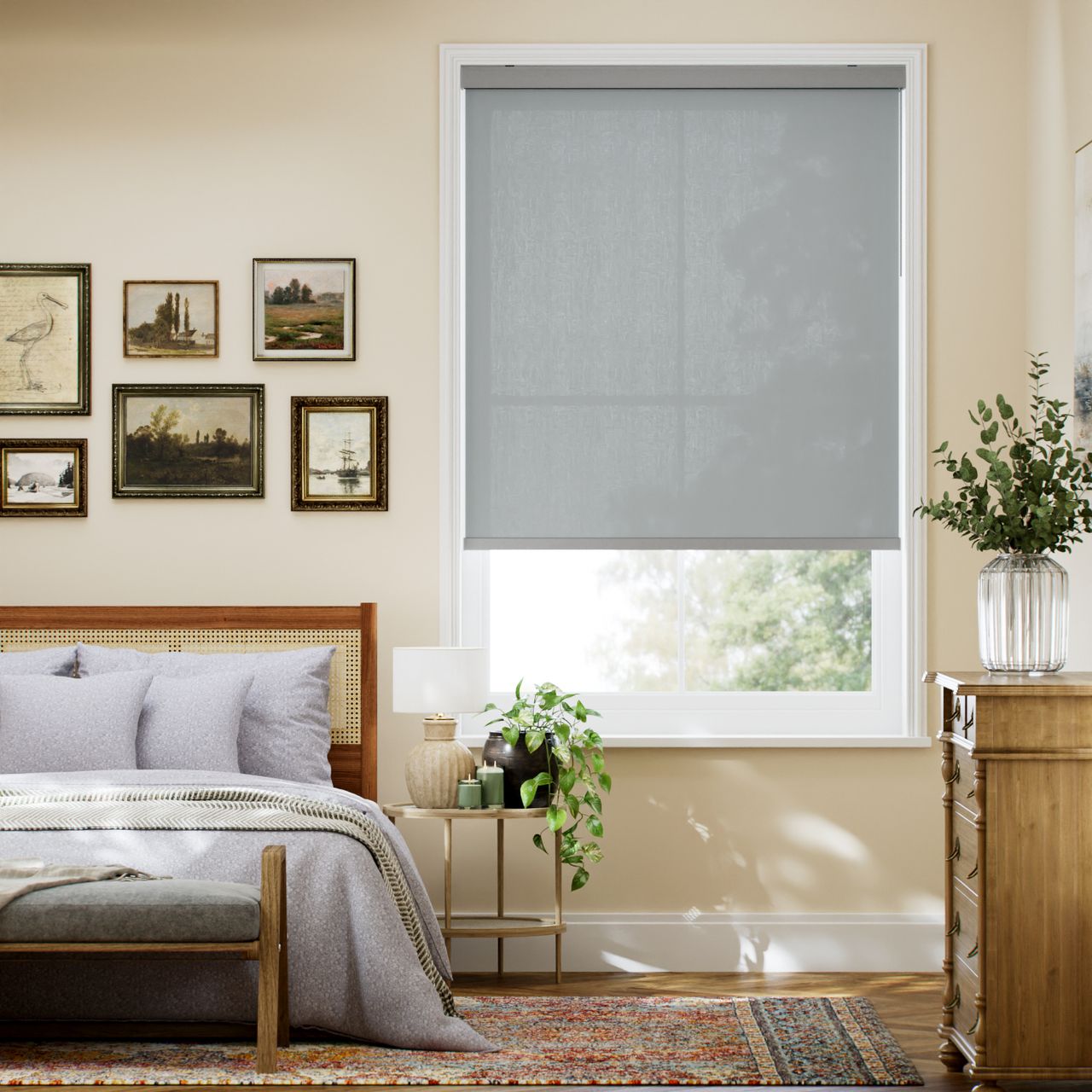 防炎 非遮光 ダークグレー ロールスクリーン