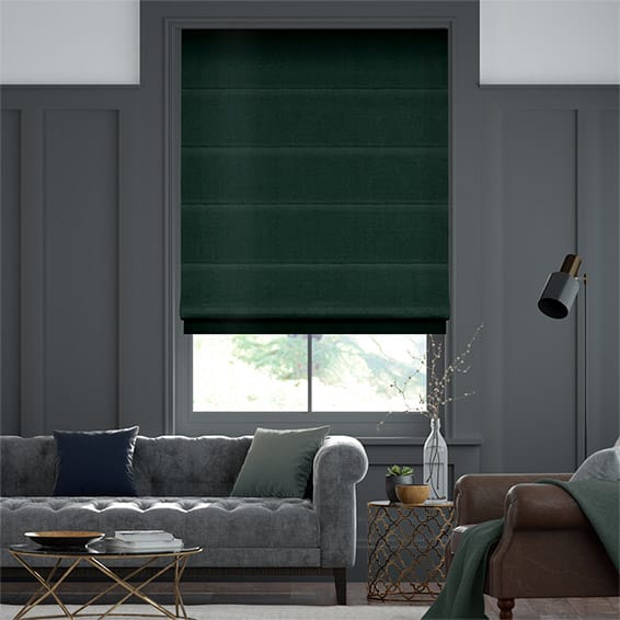 ベルベット フォレスト グリーン ローマンシェード