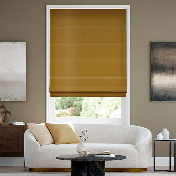 ベルベット アンティーク ゴールド ローマンシェード