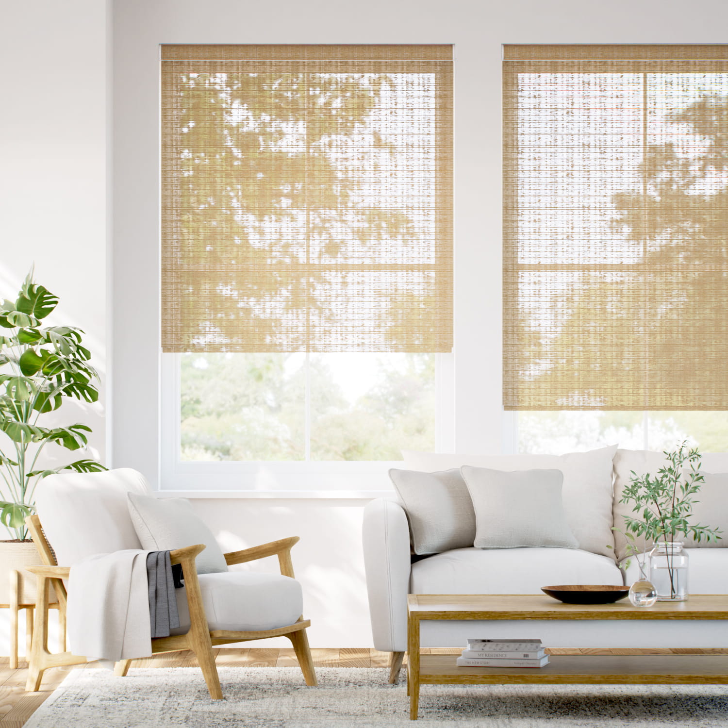 コードレス モレノ　オーク すだれ　ロールスクリーン