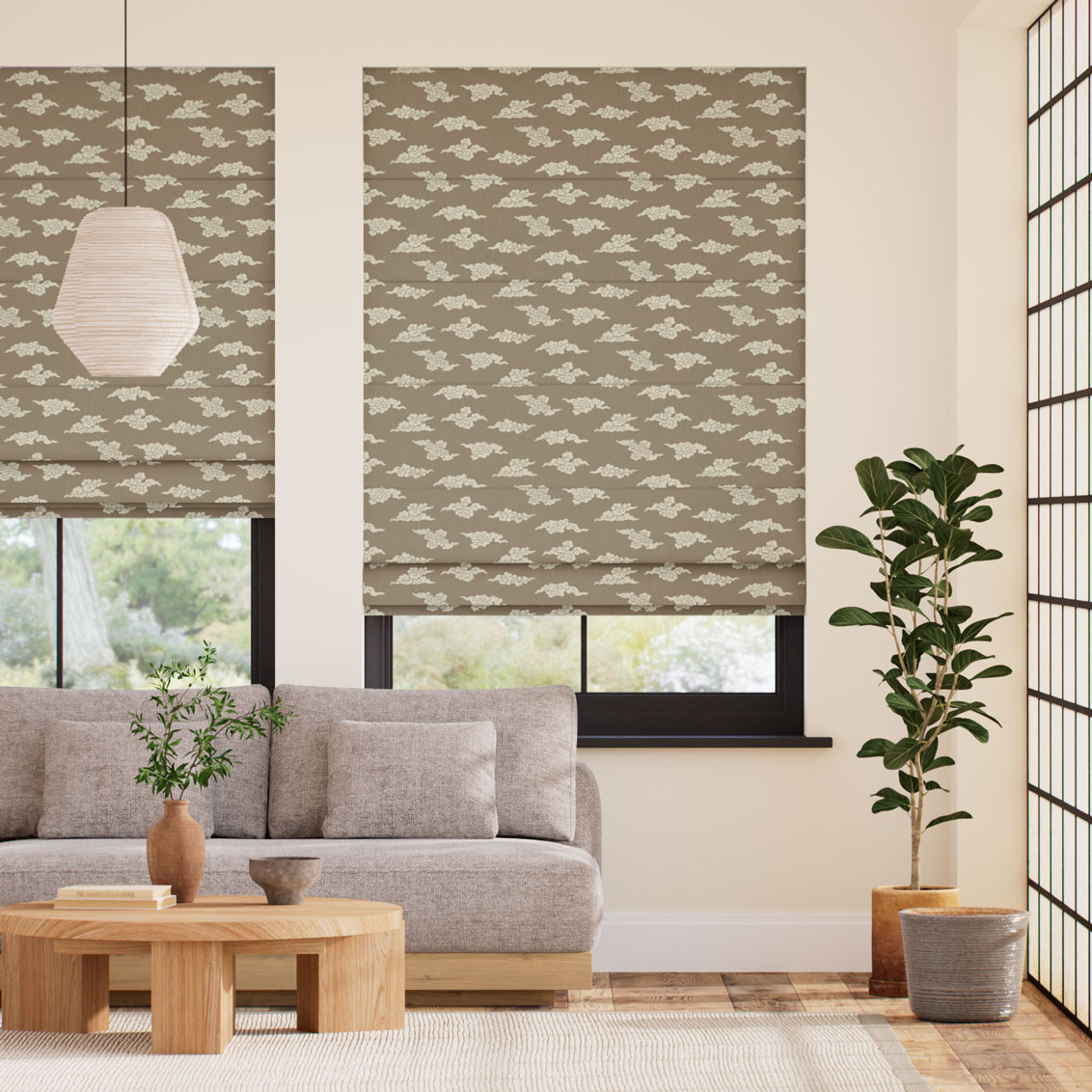 雲 胡桃 ローマンシェード