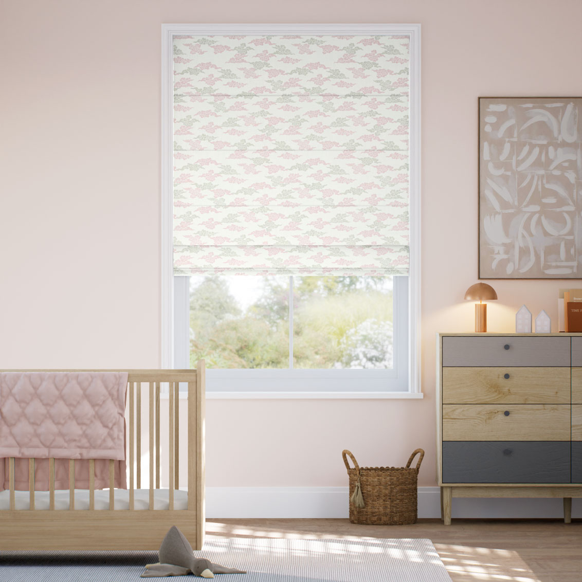 雲 桃 ローマンシェード