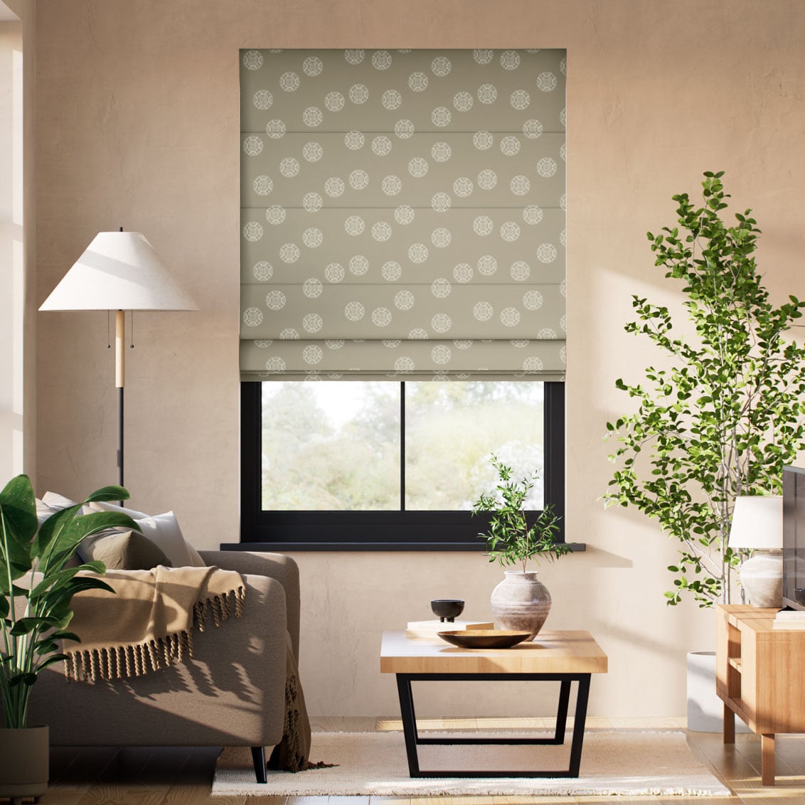 和蝶 亜麻 ローマンシェード