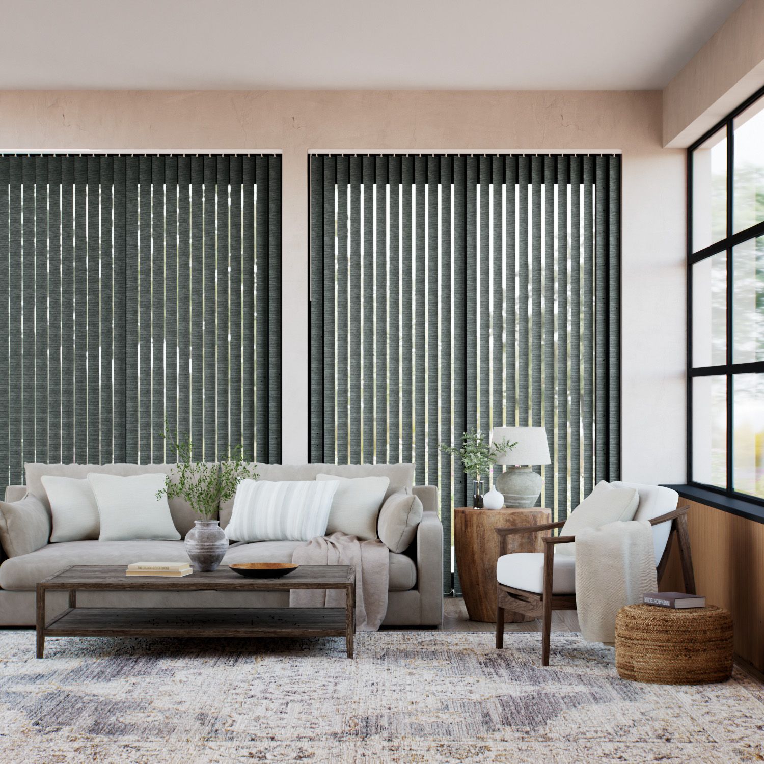 遮光 クラビ ミッドナイトブルー バーチカル ブラインド