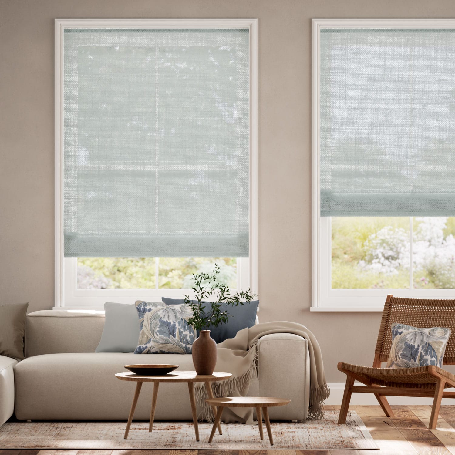 ルミエ　アリエル　ダックエッグ　裏地なし ローマンシェード