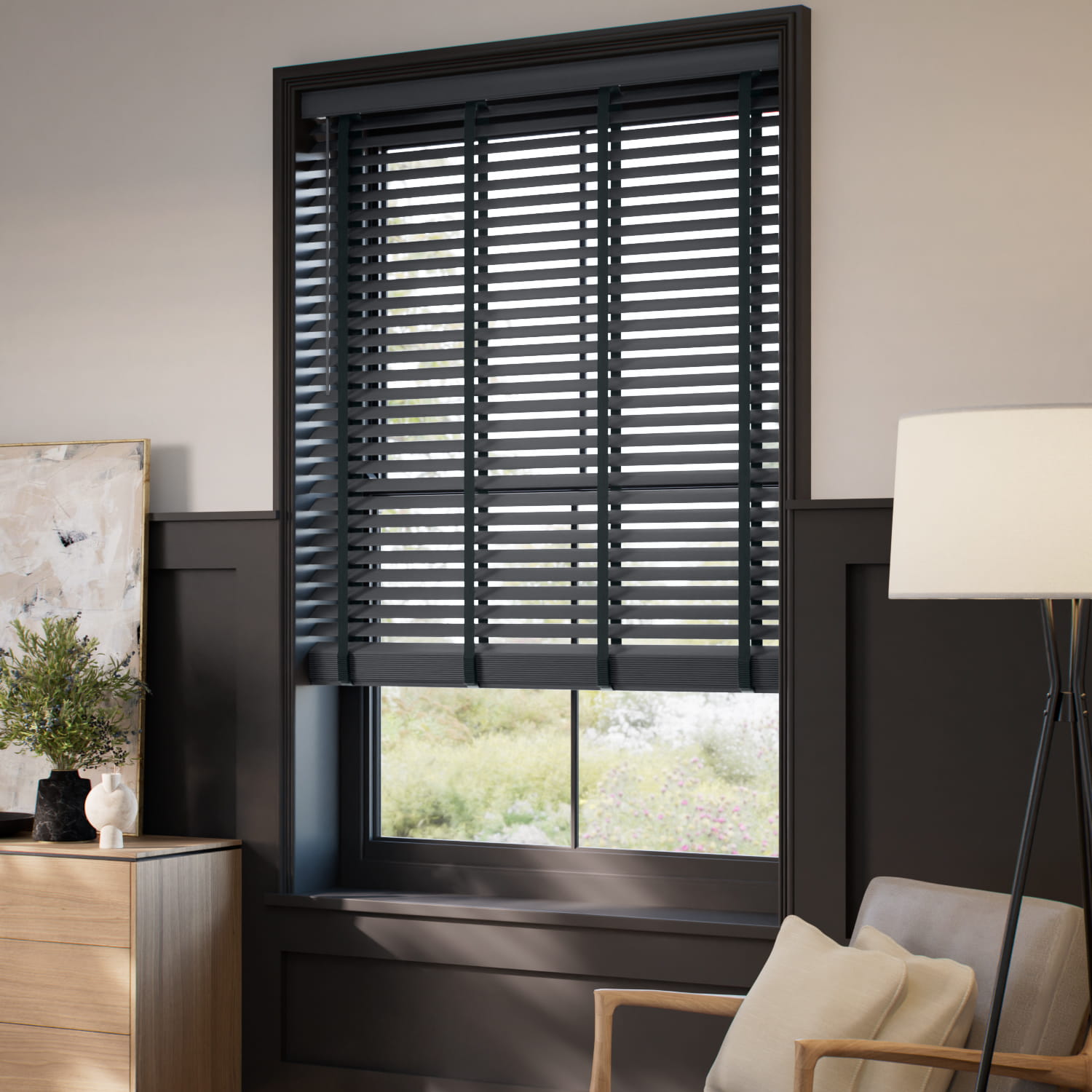 コードレス メトロポリタン スレート＆ジェット  ウッドブラインド