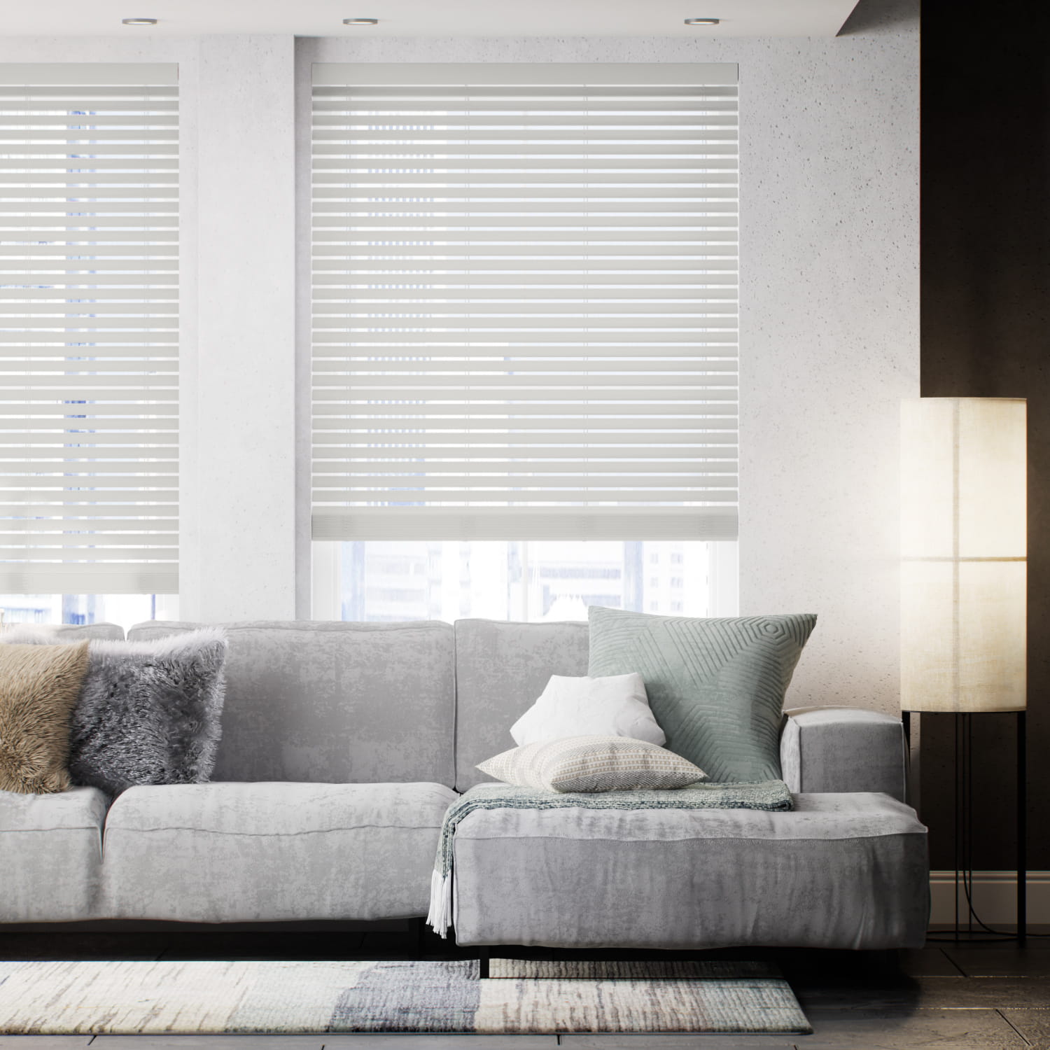 コードレス メトロポリタン サンダーグレー ウッドブラインド