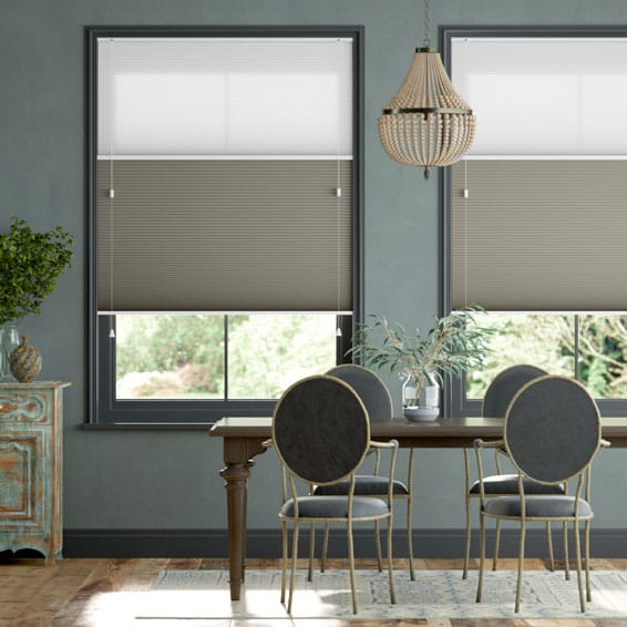 【カーテンレール可】ツインハニカム　ゲインズボログレー ハニカムシェード