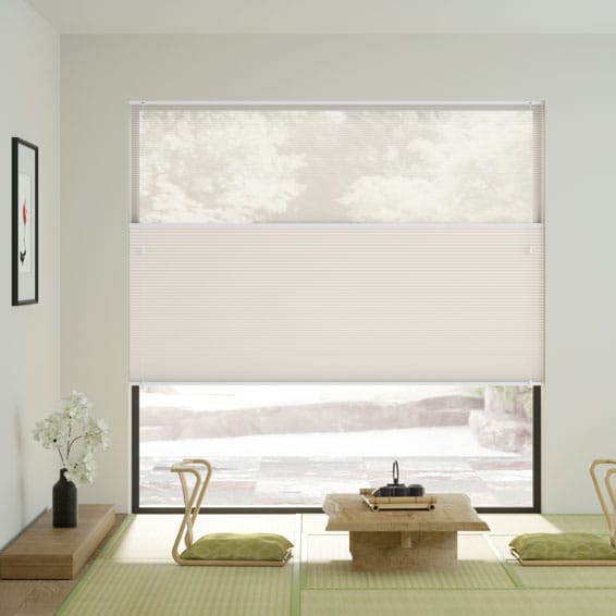 【カーテンレール可】ツインハニカム　シアーアイボリー ハニカムシェード