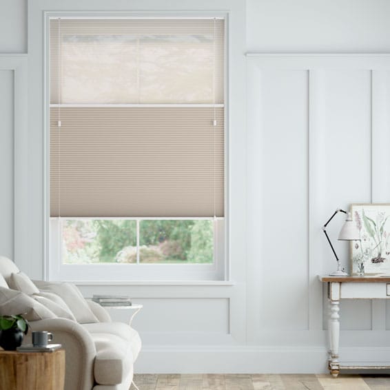 【カーテンレール可】ツインハニカム　シアーぺブル ハニカムシェード