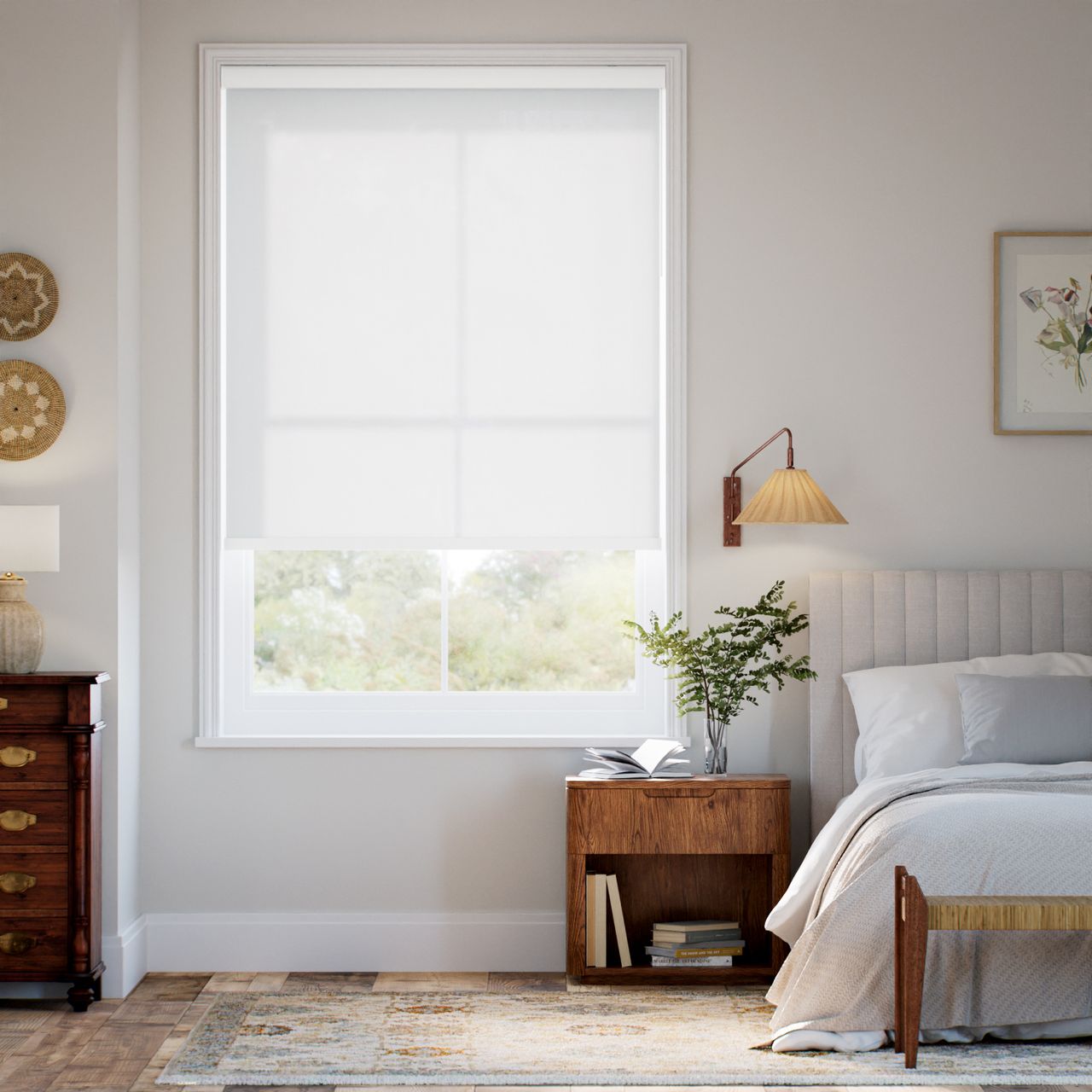 非遮光 ブルー ロールスクリーン