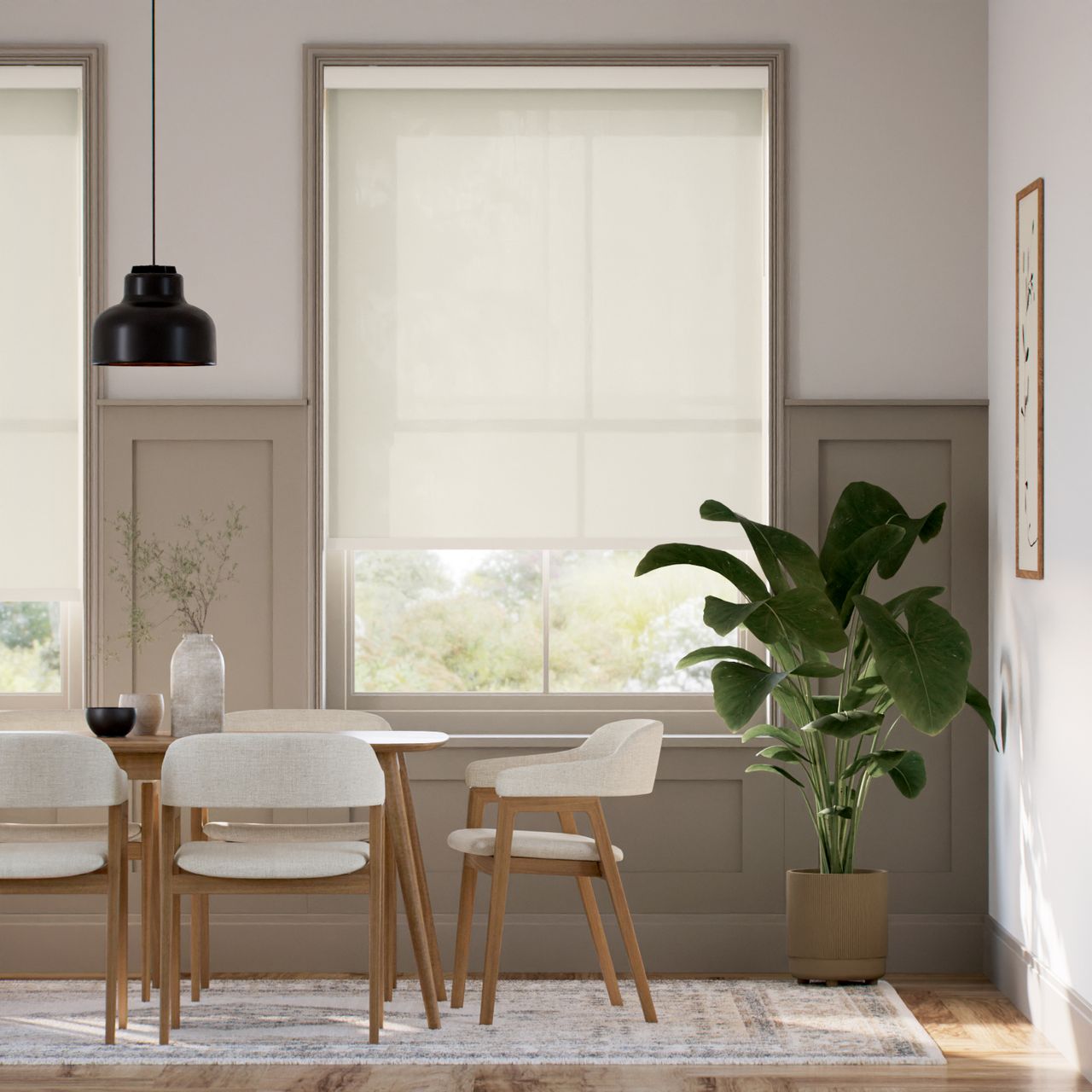 非遮光 ライトグリーン ロールスクリーン