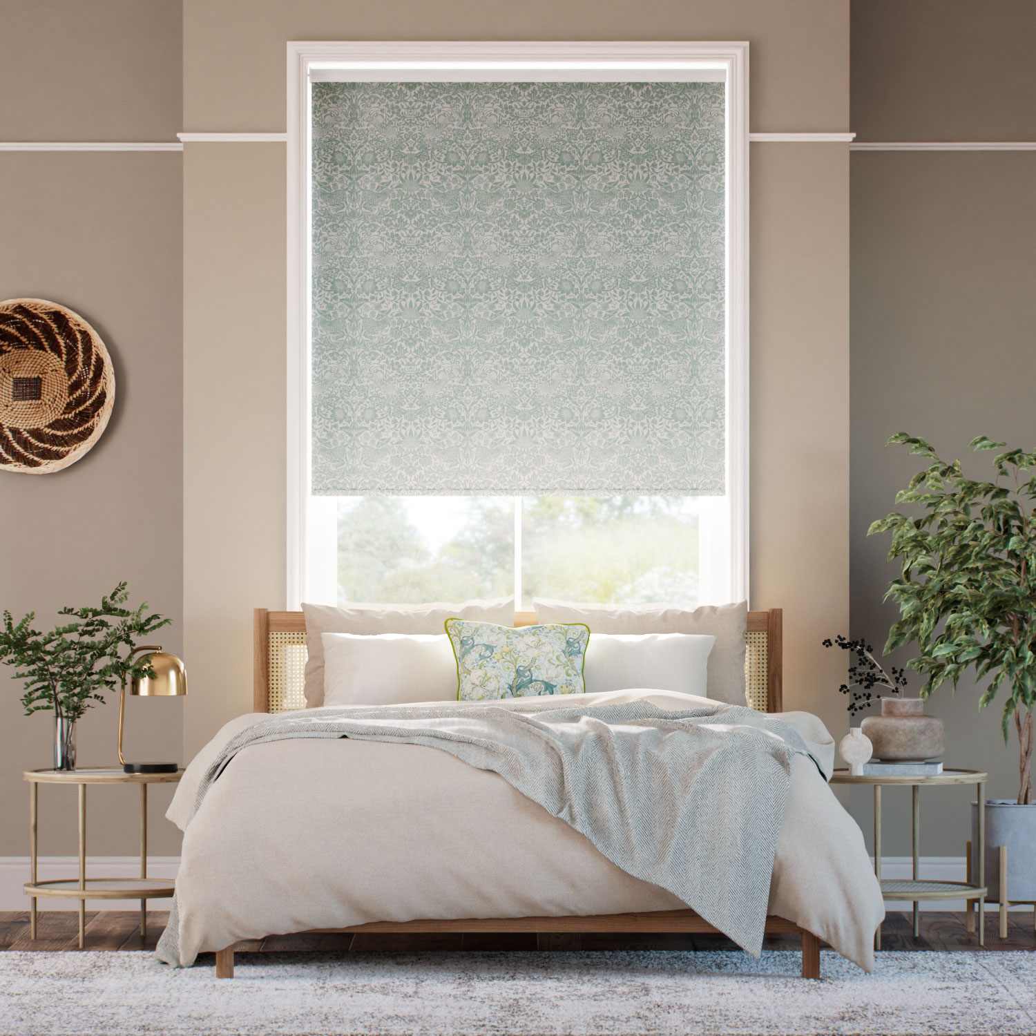 ウィリアムモリス いちご泥棒 オパール ジャガード織 ロールスクリーン