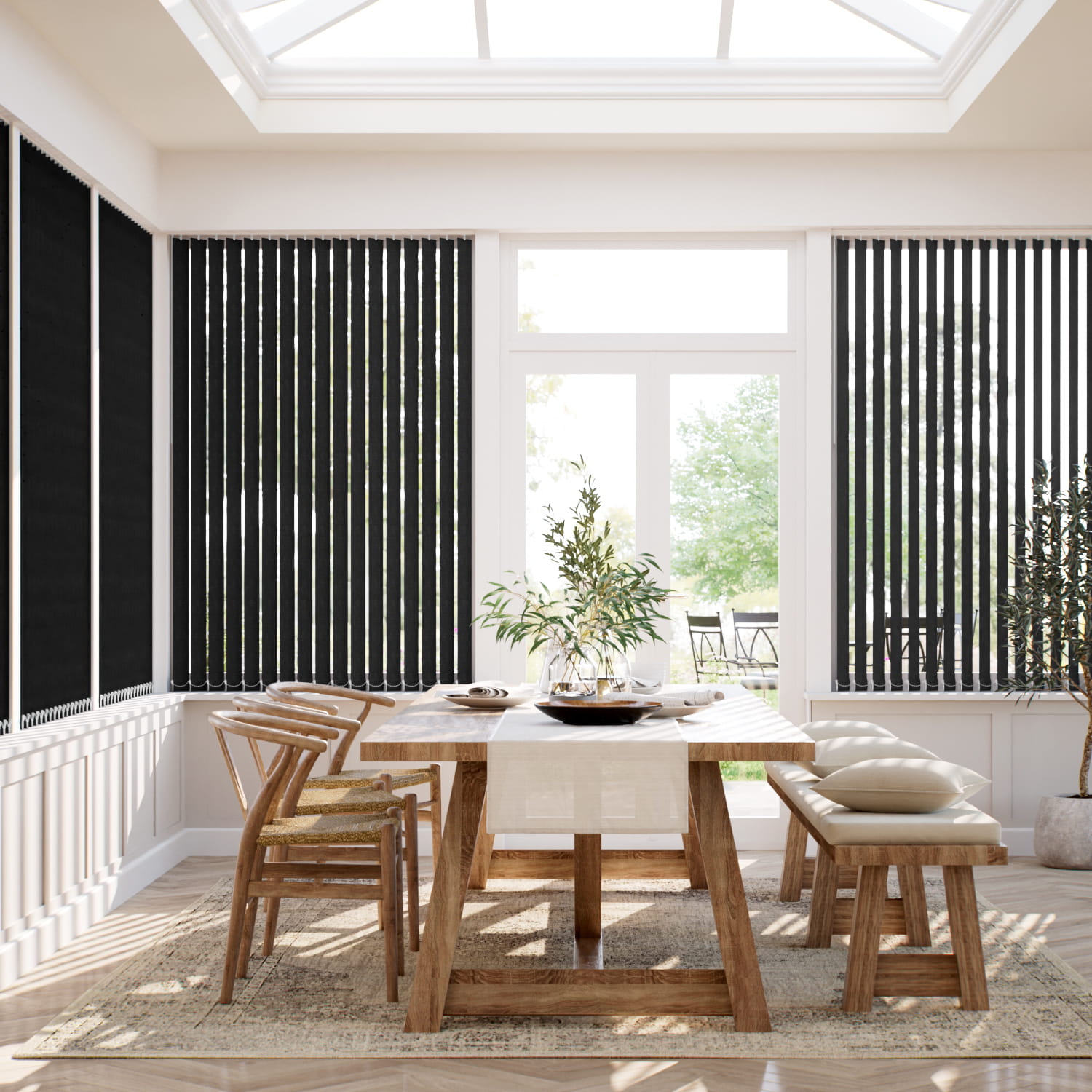 遮光ロドス ブラック バーチカルブラインド