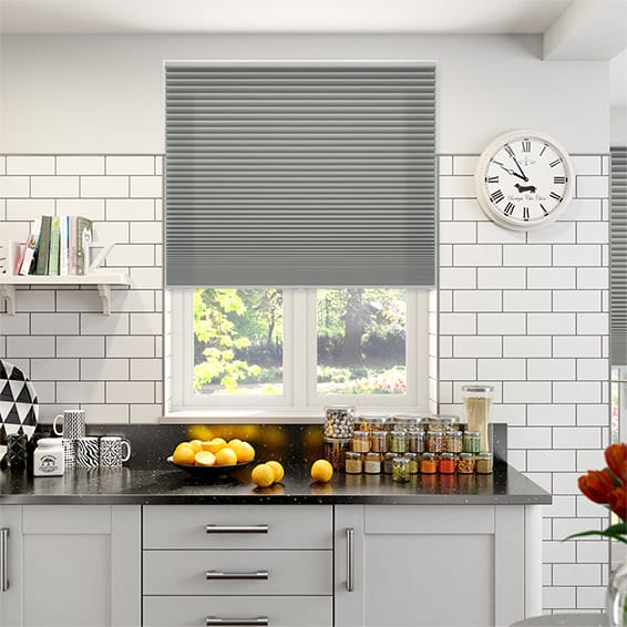 【窓貼りタイプ】遮光 ニッケルグレー コードレス ハニカム シェード