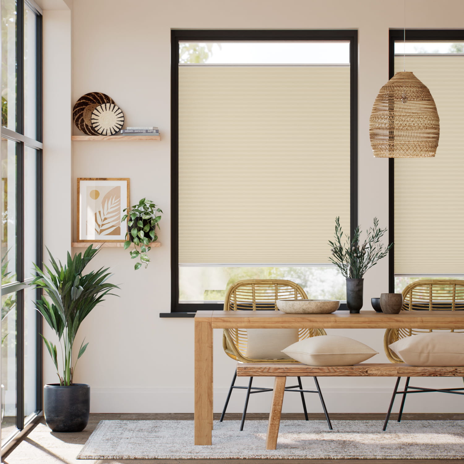 【窓貼りタイプ】採光 ウイート ハニカム シェード