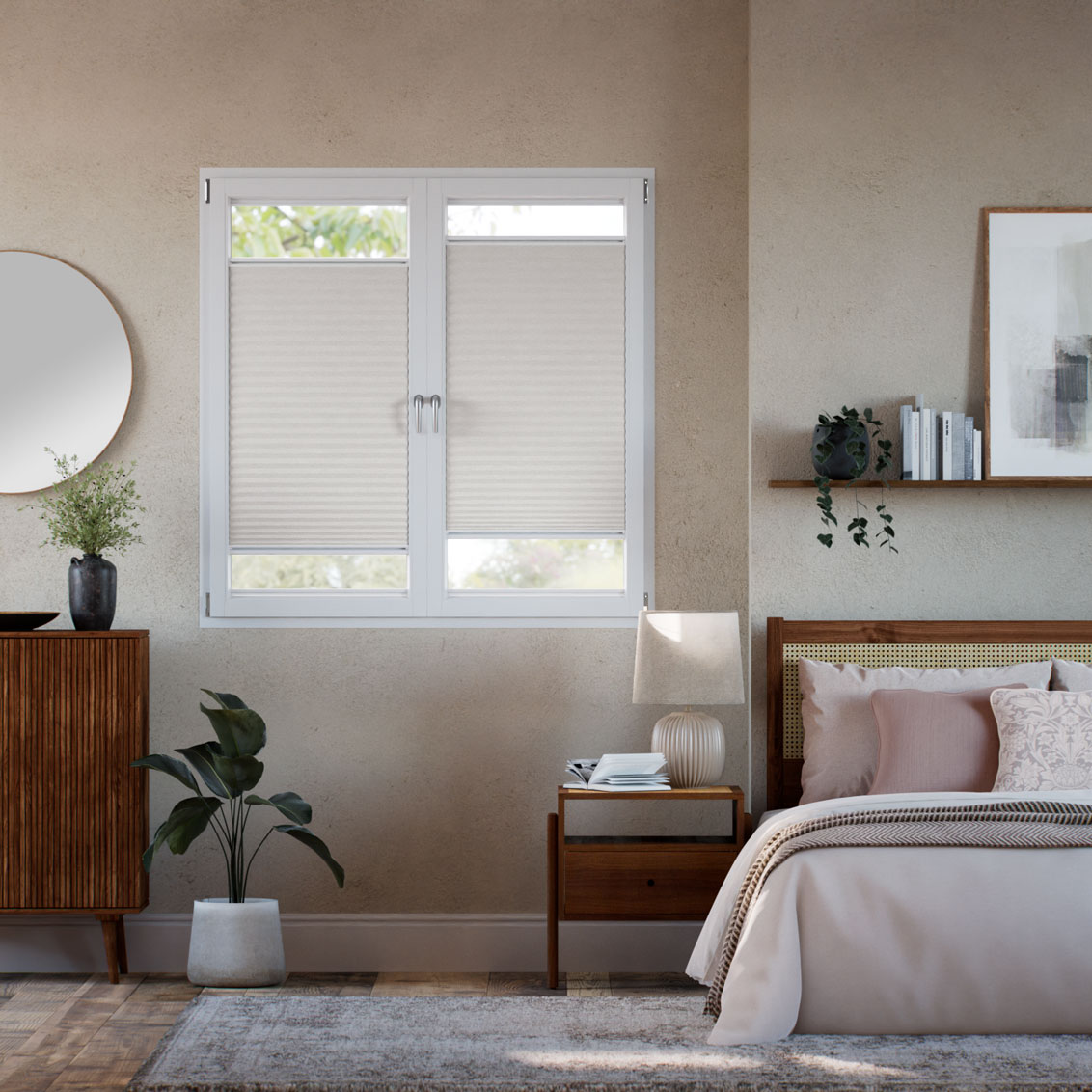 【窓貼りタイプ】遮光 グレーハニカム シェード