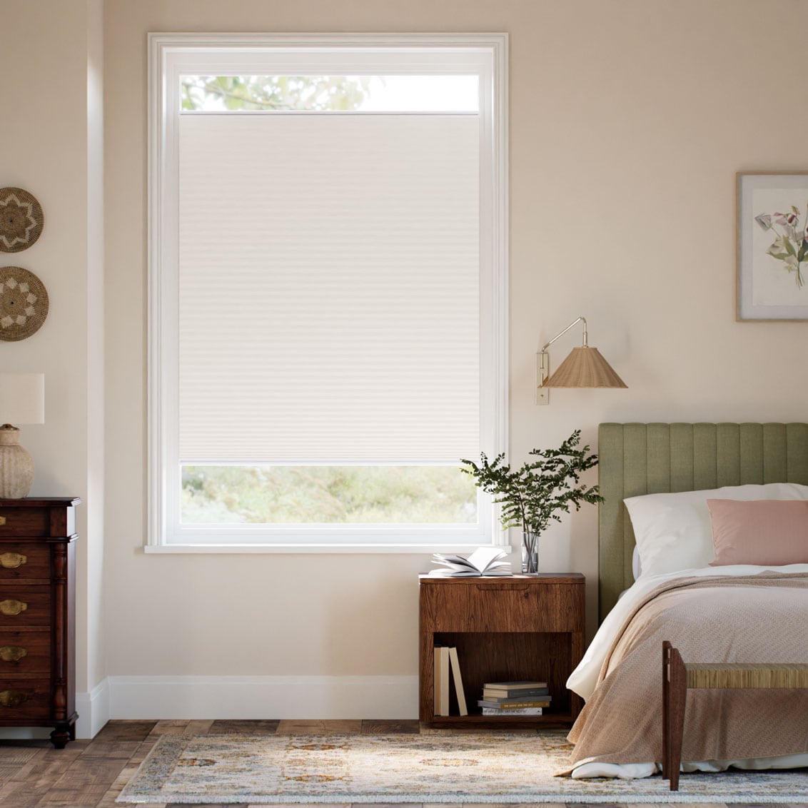 【窓貼りタイプ】遮光 アイボリー ハニカム シェード