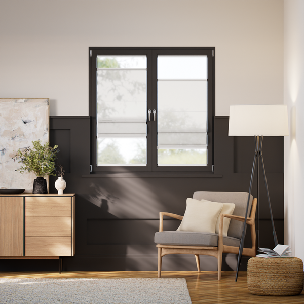 【窓貼りタイプ】マダガスカルボイル ニュートラル ローマンシェード