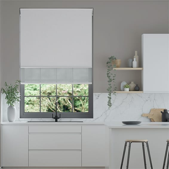 【つっぱり式】遮光シンプルグレー&モダングレー ダブルロールスクリーン