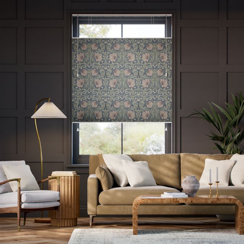 遮光トップダウンハニカム ウィリアムモリス ピンパーネル ブラッシュ シェード