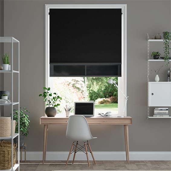 遮光アトミックブラック&ブラック ダブルロールスクリーン