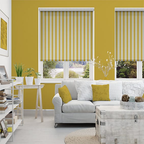 ツイルストライプ　イエローゴールド ロールスクリーン