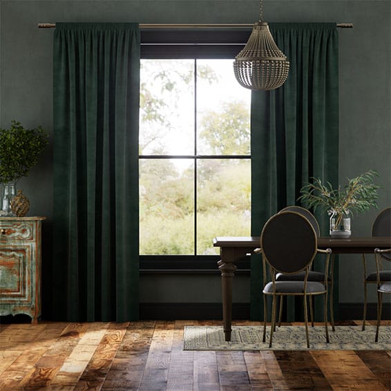 ベルベット フォレスト グリーン カーテン