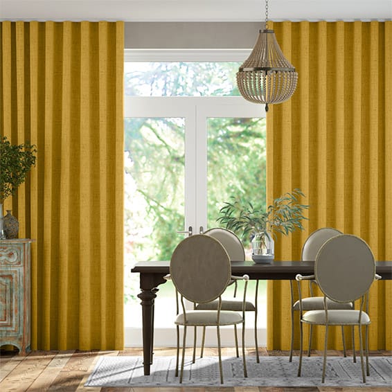 ウェーブ ビジュリネン サンフラワー カーテン