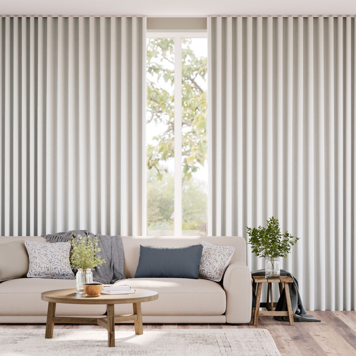 ルミエ ビジュリネン アラバスタ 裏地なし  ウェーブカーテン