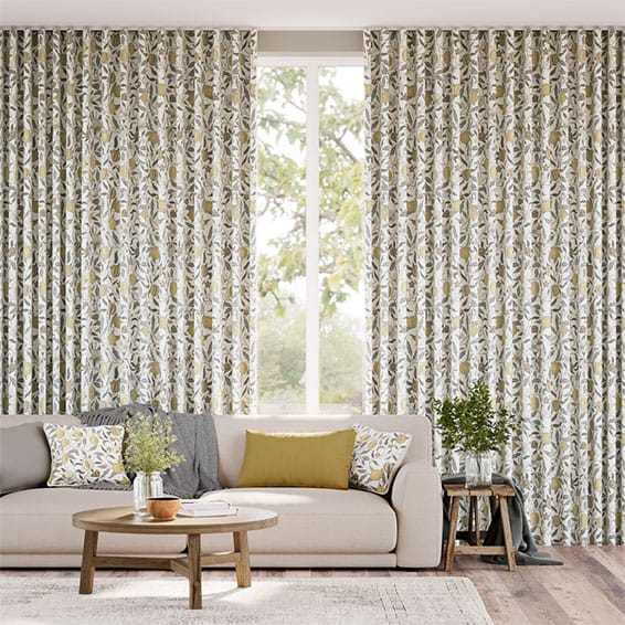 ウェーブ ウィリアムモリス フルーツ プリムローズ カーテン