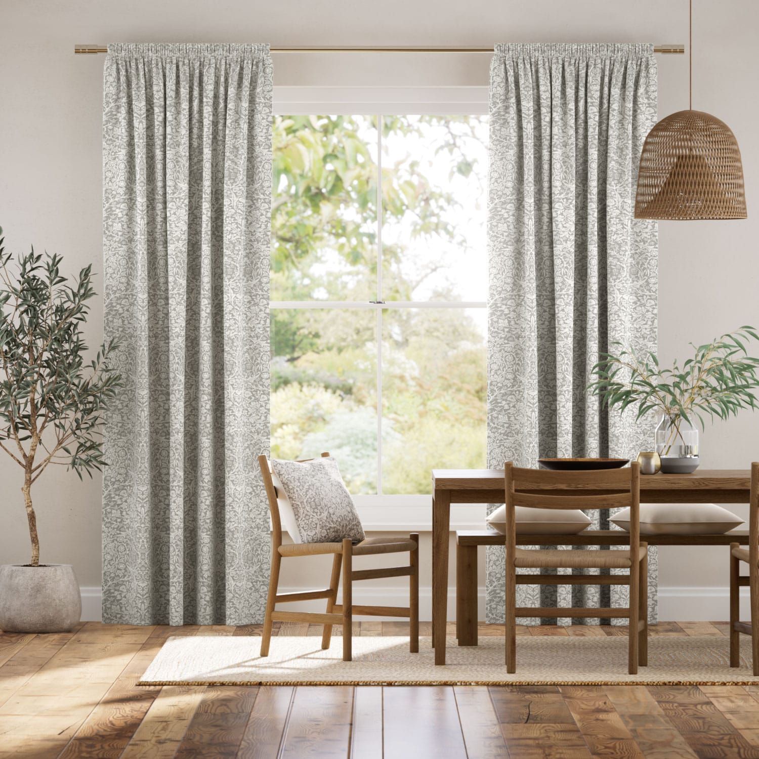 ウィリアムモリス ブラックソーン ストーン カーテン