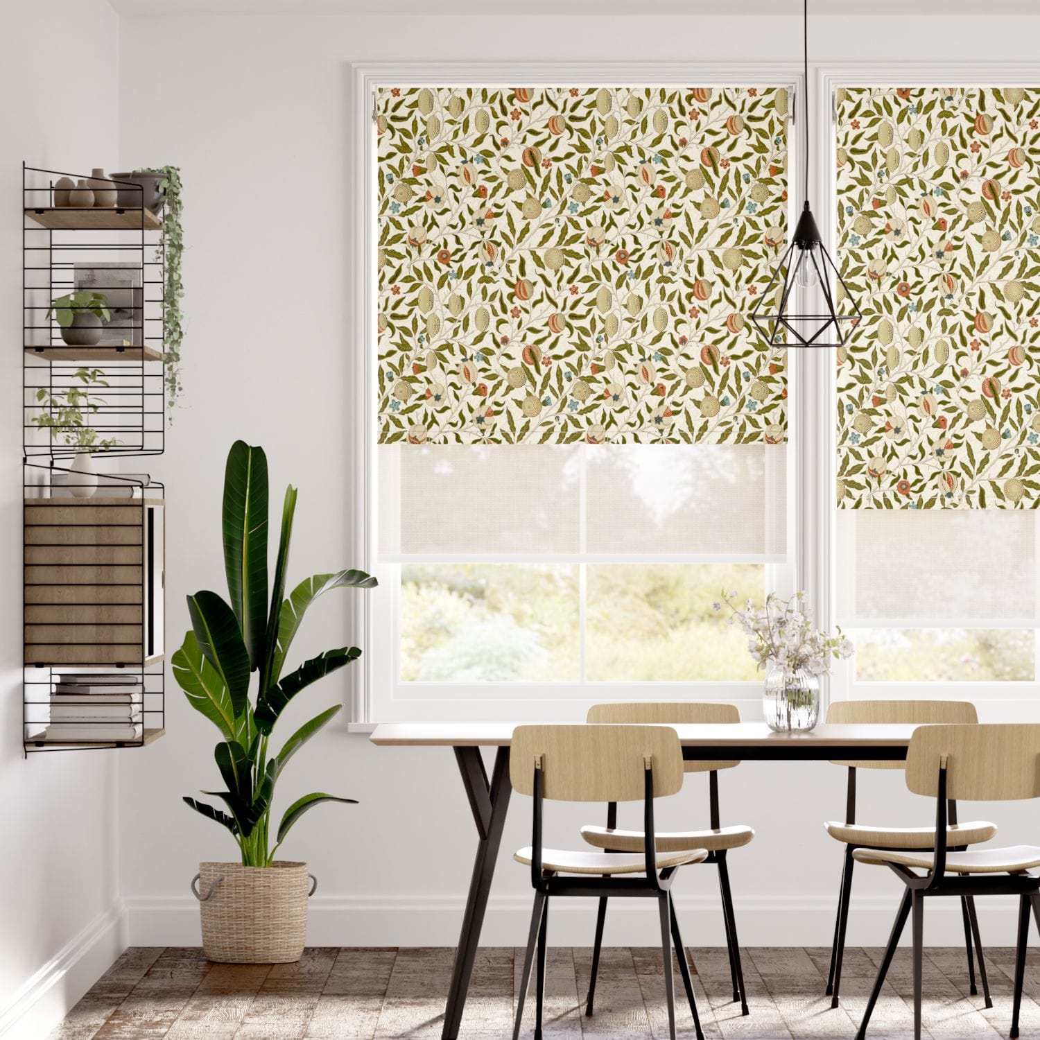 ウィリアムモリス 遮光フルーツ オータム＆リネン ダブルロールスクリーン