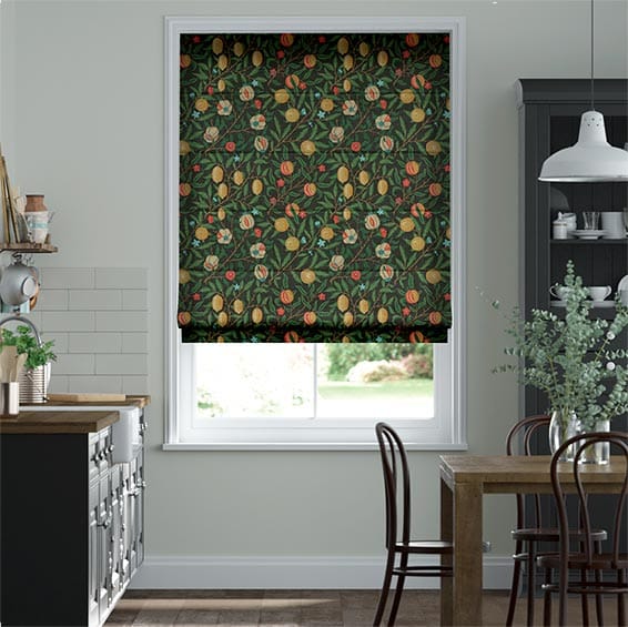 William Morris -ウィリアムモリス　フルーツ　エボニー ローマンシェード