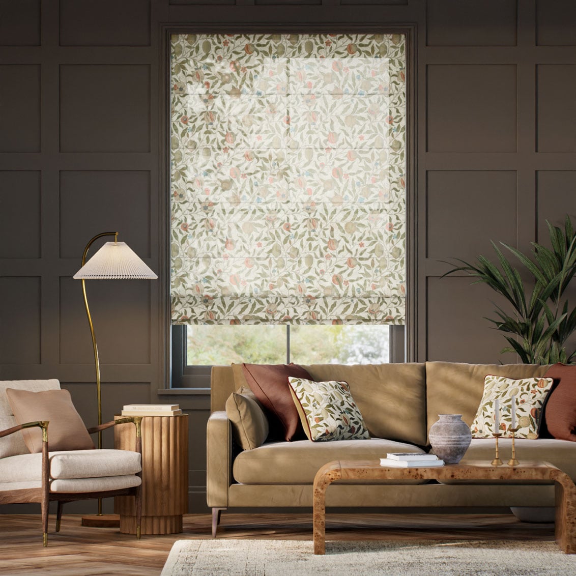 ウィリアムモリス フルーツ ボイル オータム ローマンシェード