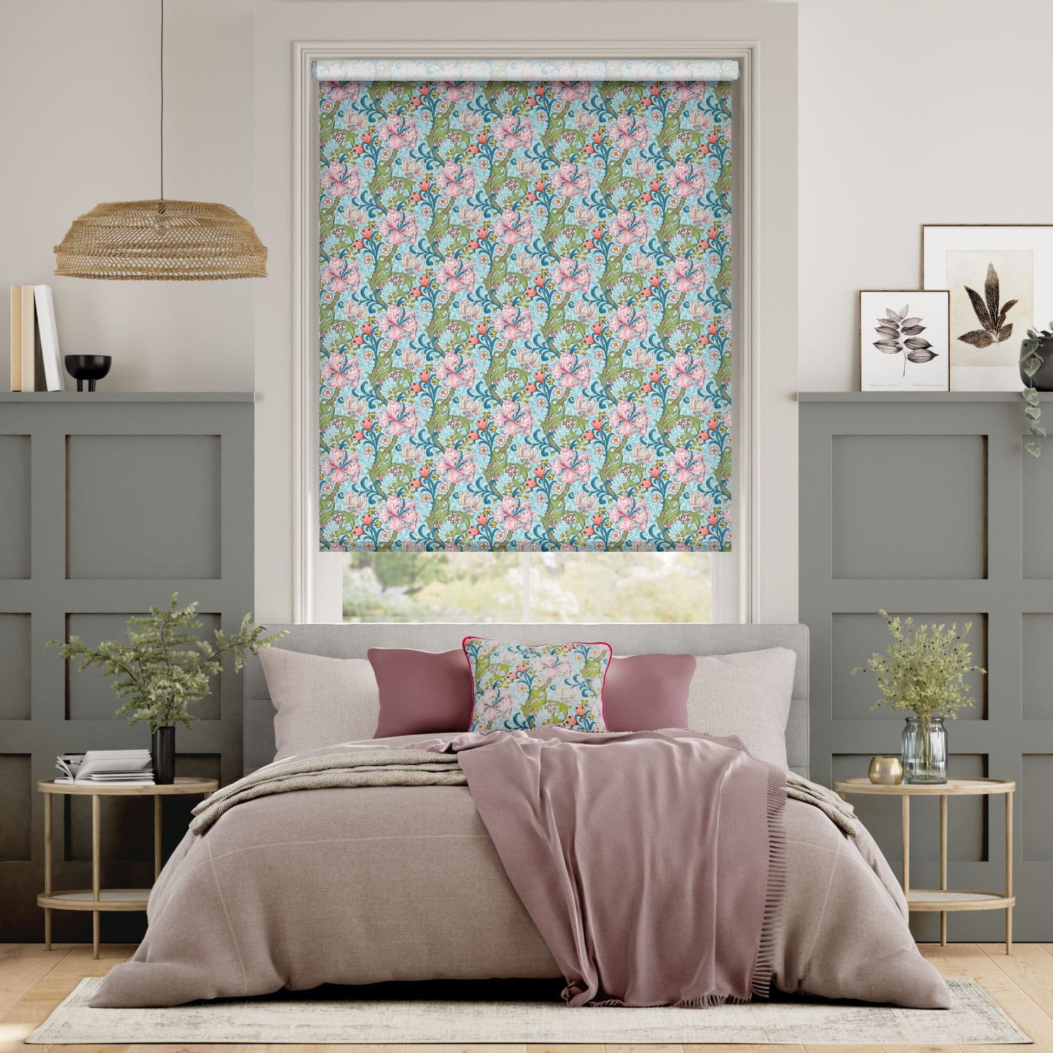 ウィリアムモリス ゴールデンリリー ファンタジー ロールスクリーン