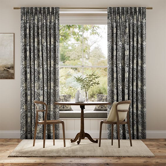 ウィリアムモリス　ハニーサクル&チューリップベルベット　ガンメタル カーテン