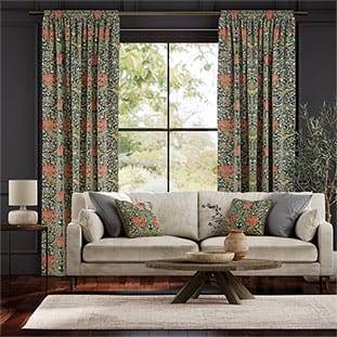 ウィリアムモリス　ハニーサクル&チューリップベルベット　バーミリオン カーテン サムネイル写真