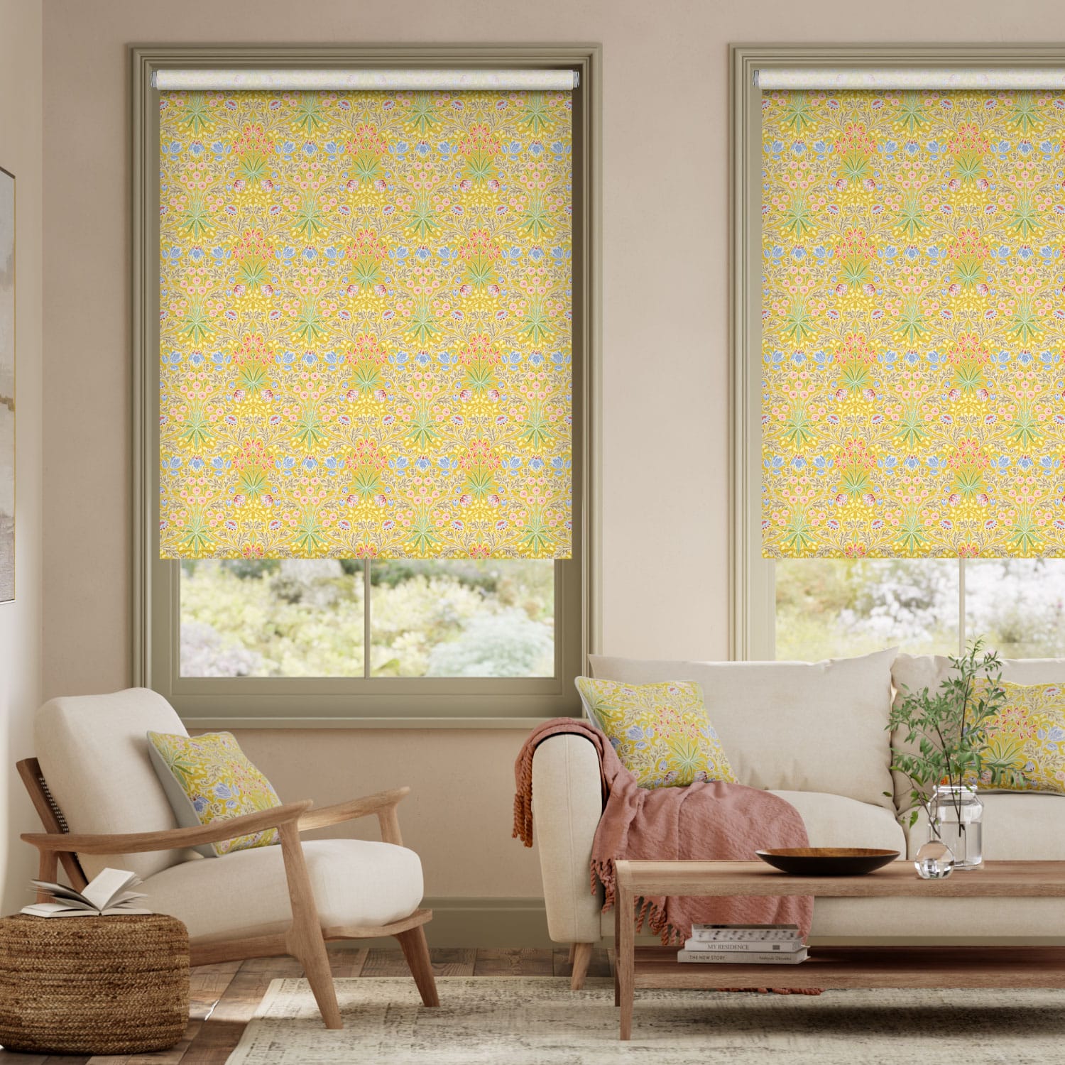 ウィリアムモリス ヒヤシンス サフラン ロールスクリーン