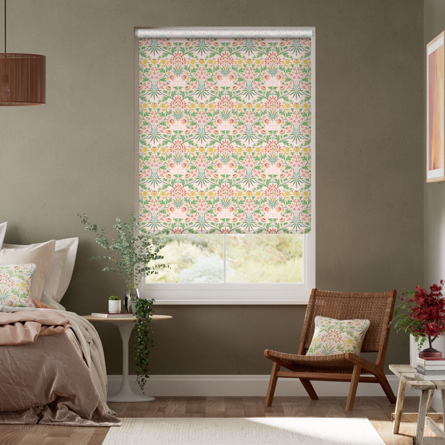 ウィリアムモリス ヒヤシンス シャーベット ロールスクリーン