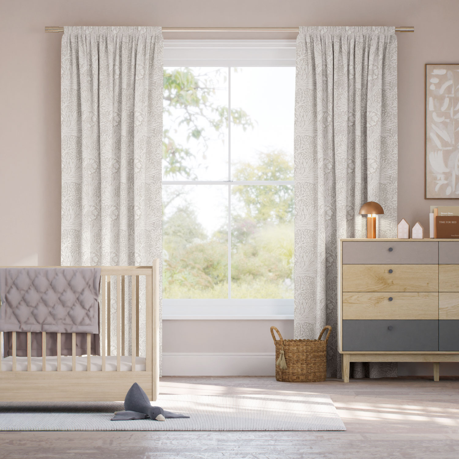 ウィリアムモリス マリーゴールド オイスター ジャガード織 カーテン