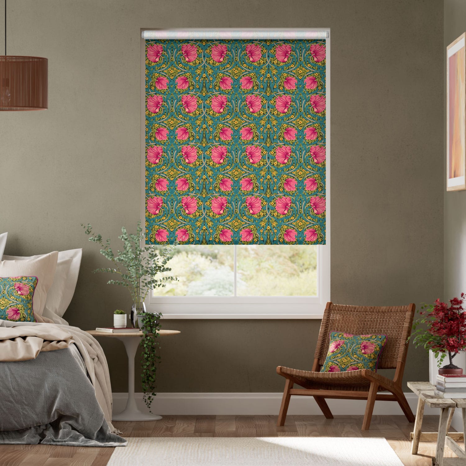 ウィリアムモリス ピンパーネル マゼンタ ロールスクリーン