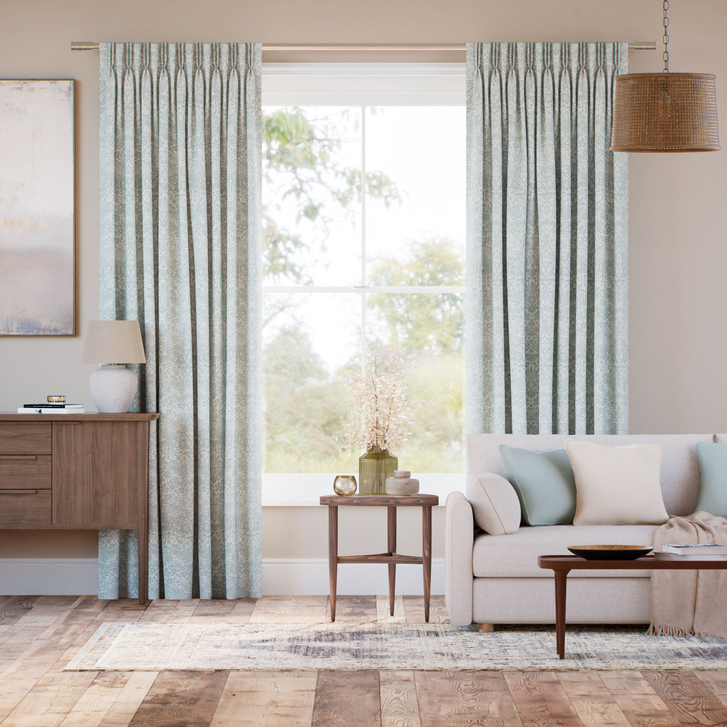 ウィリアムモリス いちご泥棒 オパール ジャガード織　 カーテン